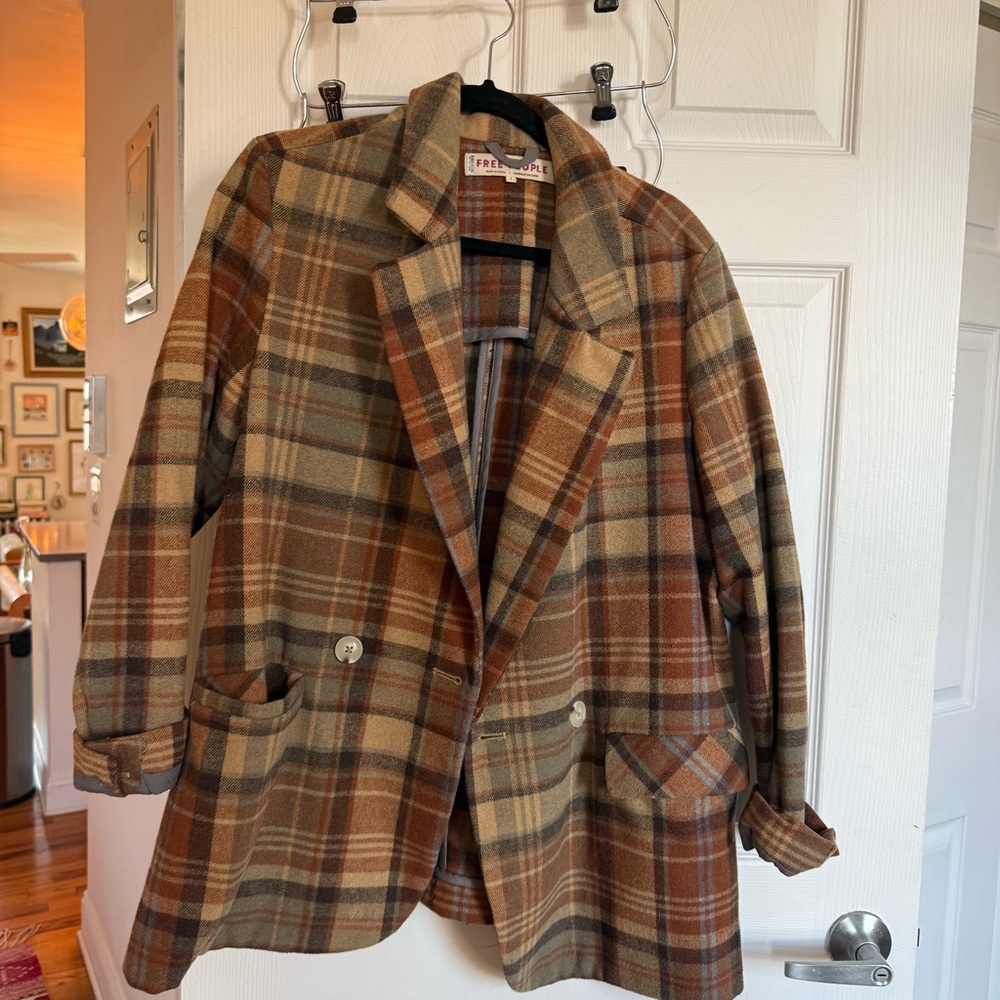 Free People Mari Boxy Blazer Wool Blend Size S